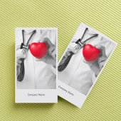 医師およびハート名刺テンプレート 名刺