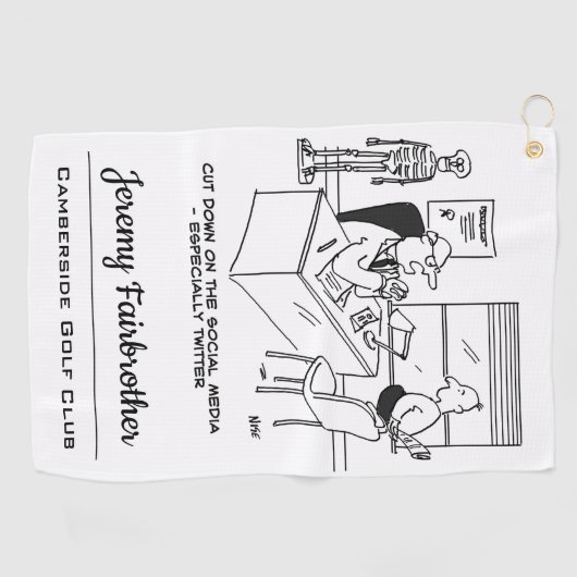 医師がソーシャルメディ保アから遠くに患者に伝える ゴルフタオル (横)