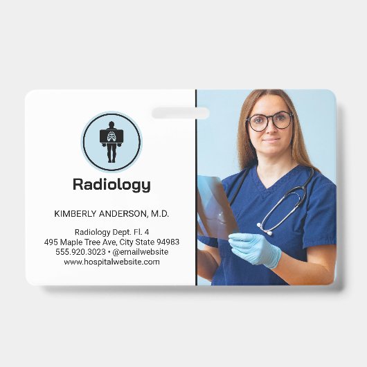 医師がX線写真を検査する バッジ (正面)