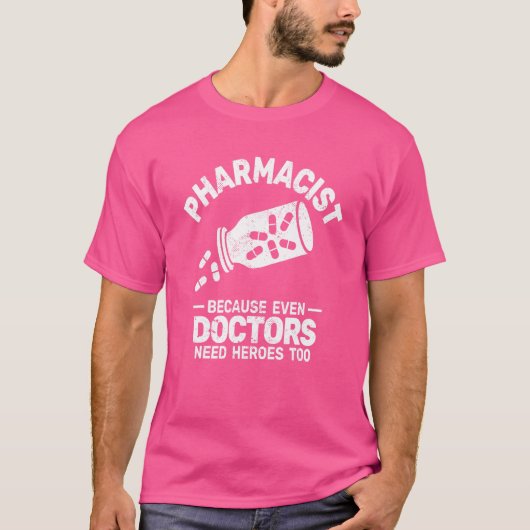 医師でさえpharを使用するので薬剤師 tシャツ (正面)