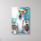医師としてかわいい犬 キャンバスプリント (正面)