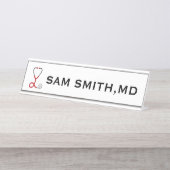 医師とナースのために。医療用聴診器。 デスクネームプレート (正面)