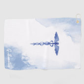 医師とナース医療用カデュース水彩。 ゴルフタオル (横)