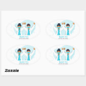 医師とナース 楕円形シール (シート)