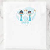 医師とナース 楕円形シール (バッグ)