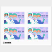 医師とナース 長方形シール (シート)