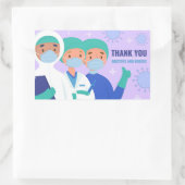 医師とナース 長方形シール (バッグ)