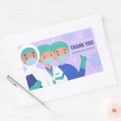 医師とナース 長方形シール (封筒)