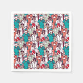 医師と外科医のパターン スタンダードカクテルナプキン (正面)