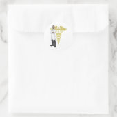 医師と幹部の記号のイラストレーション ラウンドシール (バッグ)