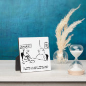 医師と患者の太り過ぎ肥満相撲の漫画 フォトプラーク (インサイチュ)