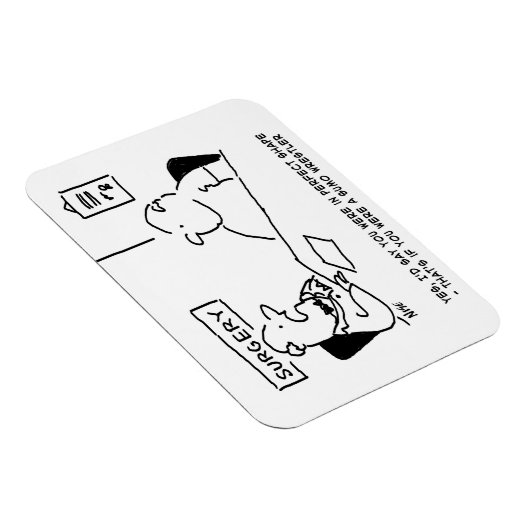 医師と患者の太り過ぎ肥満相撲の漫画 マグネット (右側)