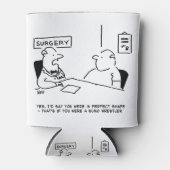 医師と患者の太り過ぎ肥満相撲の漫画 缶クーラー (正面)