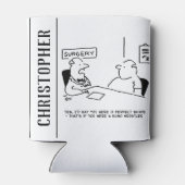 医師と患者の太り過ぎ肥満相撲の漫画 缶クーラー (裏面)