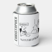 医師と患者の太り過ぎ肥満相撲の漫画 缶クーラー (缶裏面)