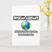 医師のアシスタント…より良い場所を世界に カード (黄色い花)