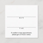 医師のアポイントメントのお告げ 予約カード (裏面)