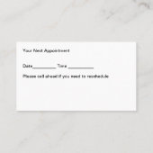 医師のアポイントメントリマインダーの名刺 名刺 (裏面)