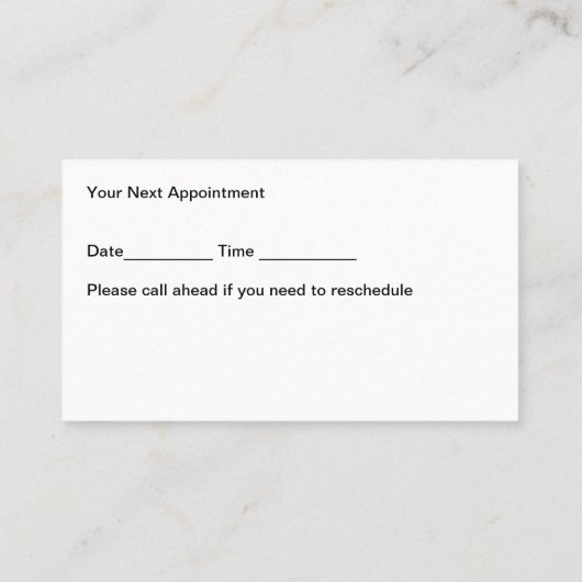 医師のアポイントメントリマインダーの名刺 名刺 (裏面)