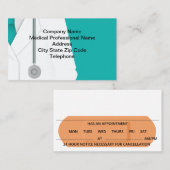 医師のアポイントメントリマインダーカード 予約カード (正面/裏面)