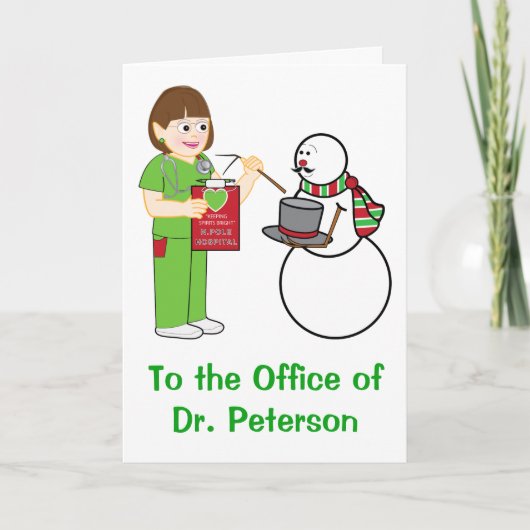 医師のオフィスへのホリデーシーズンのご挨拶 シーズンカード (正面)