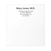 医師のオフィス名住所電話番号シンプル ノートパッド (正面)