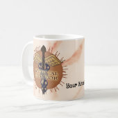 医師のカドゥケウス杖 コーヒーマグカップ (正面左)