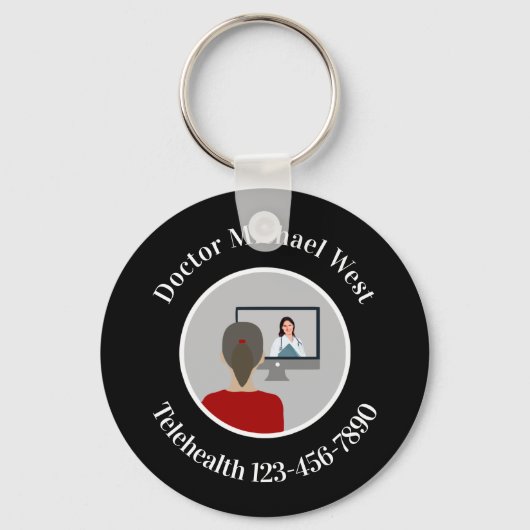医師のテレヘルスのプロモーション キーホルダー (正面)