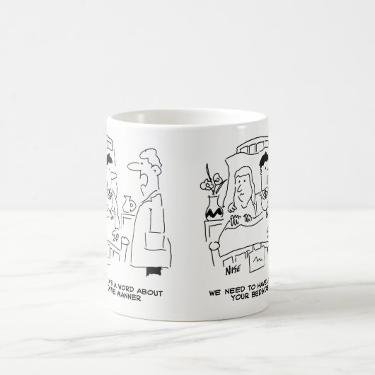 医師のベッドサイドの態度が全く正しくない コーヒーマグカップ (中央)