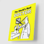 医師のベッドサイドの態度が全く正しくない スクエア壁時計 (傾斜)