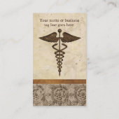 医師の医師実務医学のシンボル 名刺 (裏面)