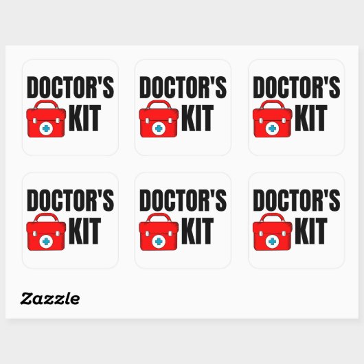 医師の医療キットの正方形のシール スクエアシール (シート)