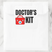 医師の医療キットの正方形のシール スクエアシール (バッグ)