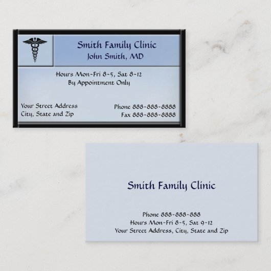 医師の医療記号の名刺 名刺 (正面/裏面)