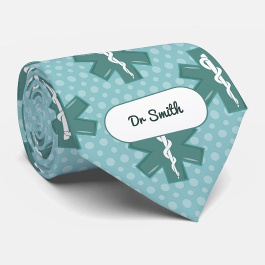 医師の名カスタム前の医師のシンボル医療ギフト ネクタイ (ロール)