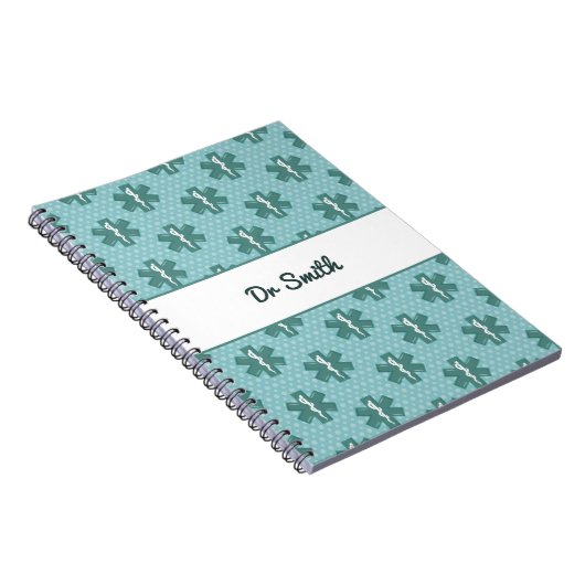 医師の名カスタム前の医師のシンボル医療ギフト ノートブック (右側)