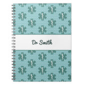 医師の名カスタム前の医師のシンボル医療ギフト ノートブック (正面)