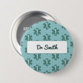 医師の名カスタム前の医師のシンボル医療ギフト 缶バッジ (正面&裏面)