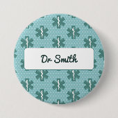 医師の名カスタム前の医師のシンボル医療ギフト 缶バッジ (正面)