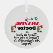 医師の定年クリスマス ガラスオーナメント (裏面)