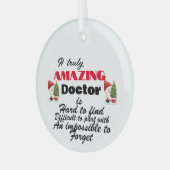 医師の定年クリスマス ガラスオーナメント (正面左)