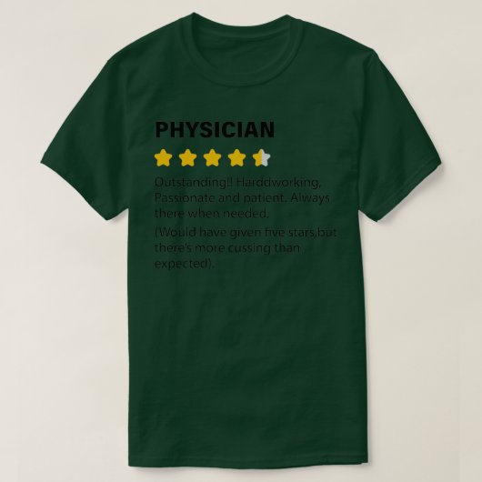 医師の定義PHYSICIANにおもしろい対しておもしろい言う Tシャツ (デザイン正面)
