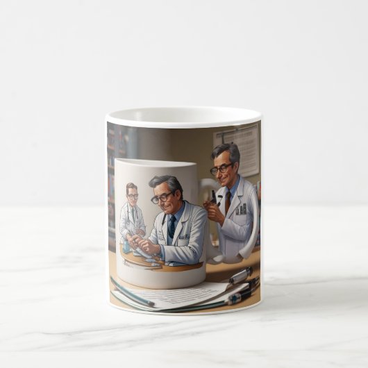 医師の注文マグカップ – 健康のために醸造 コーヒーマグカップ (中央)