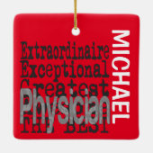 医師の異常カスタム セラミックオーナメント (裏面)
