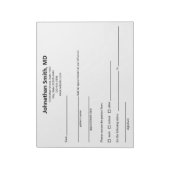 医師の診断書 医療オフィス ブラック ホワイト テンプレート ノートパッド (回転)