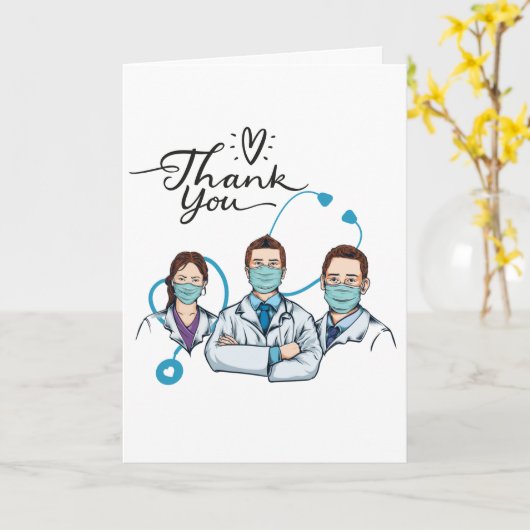 医師の診療最高のチームに感謝します カード (黄色い花)