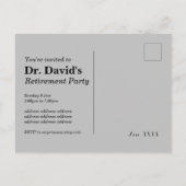 医師の退職の招待 インビテーションポストカード (裏面)