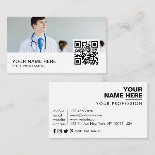 医師のQRコード 名刺 (正面/裏面)