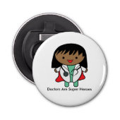 医師はヒーローすごいで女性は黒にパーソナライズ 栓抜き (正面)