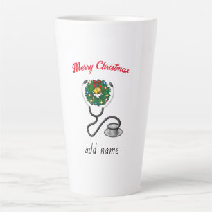 医師へのクリスマスプレゼント ホリデーデザイン カフェラテマグ